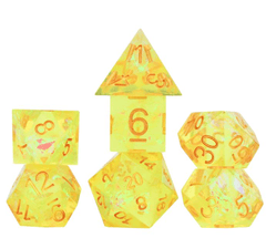 Sirius Dice: 7 Set Polyhedral Sharp Edge Fairy Yellow (tube) SDZ0014-06